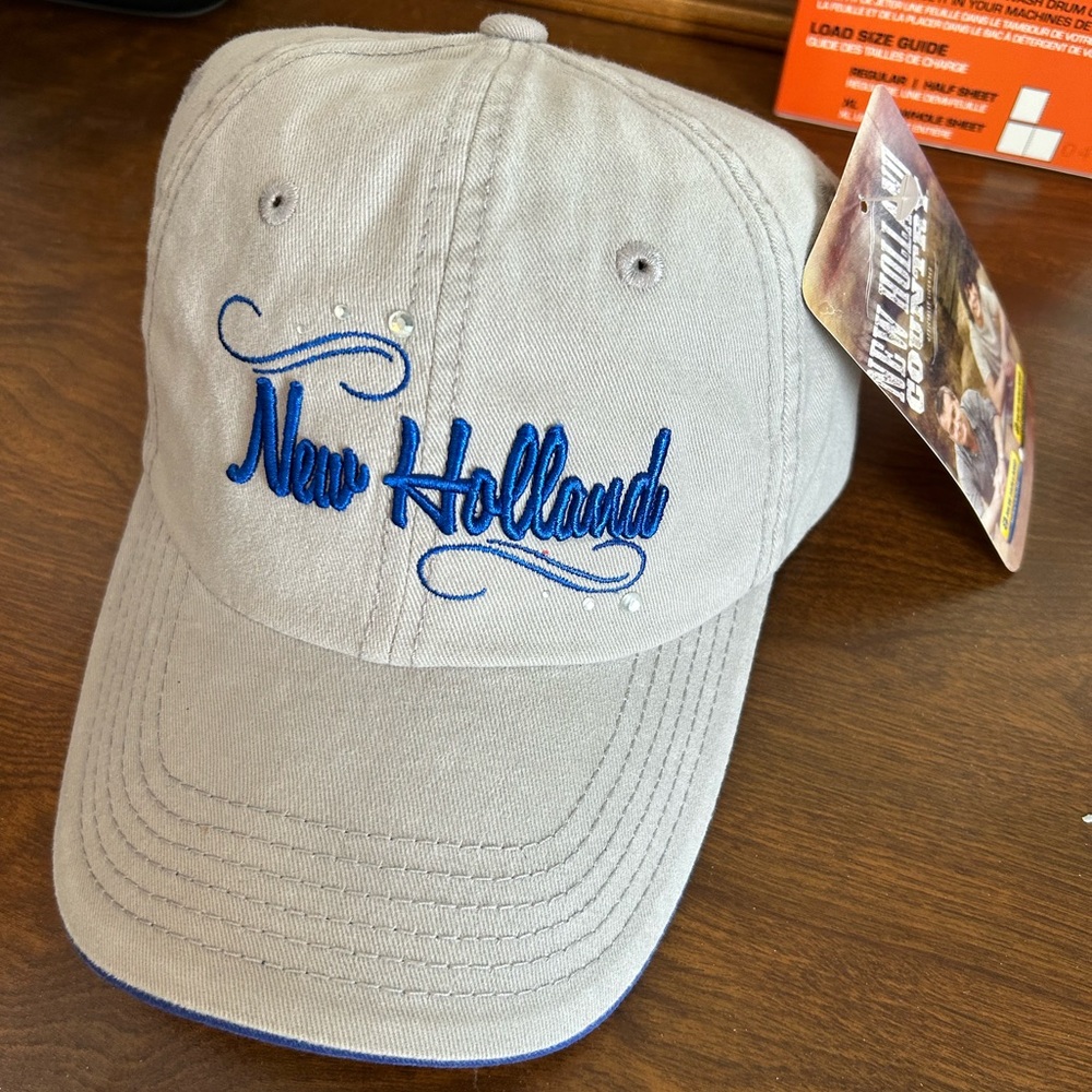 New Holland Women’s Gray Cap with Blue Embroidery